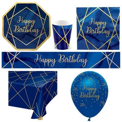 NAVY BLUE AND GOLD GEODE