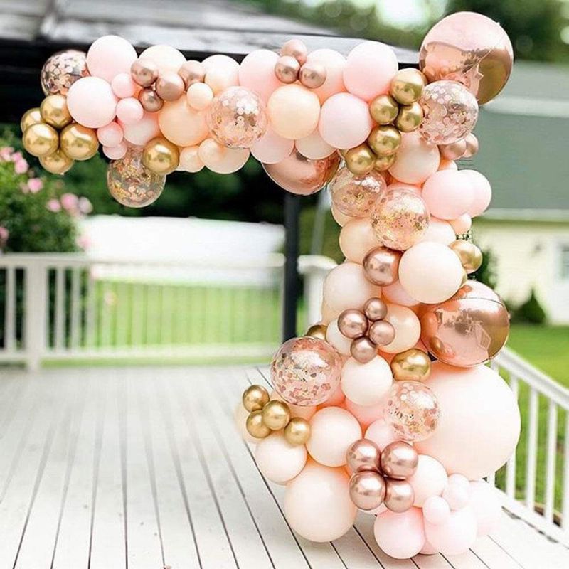 Balloon Arch Kit 95pcs ( Pink , Gold, Confetti Balloons, Rose Gold, Foil Balloon, Rose Gold) #10