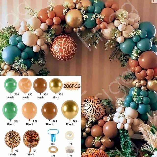 Balloon arch Kit 201 pcs (Gold, Olive, Blush, Cheetah Print, Dark Brown, Tiger Print) #6
