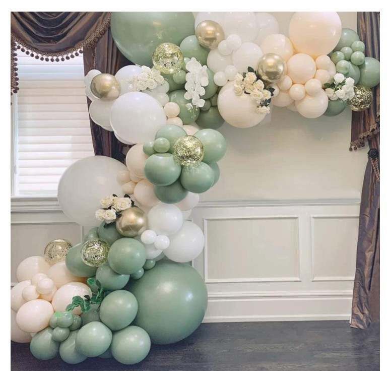 Balloon Garland  Kit 125 pcs  Olive Green Latex balloons #1