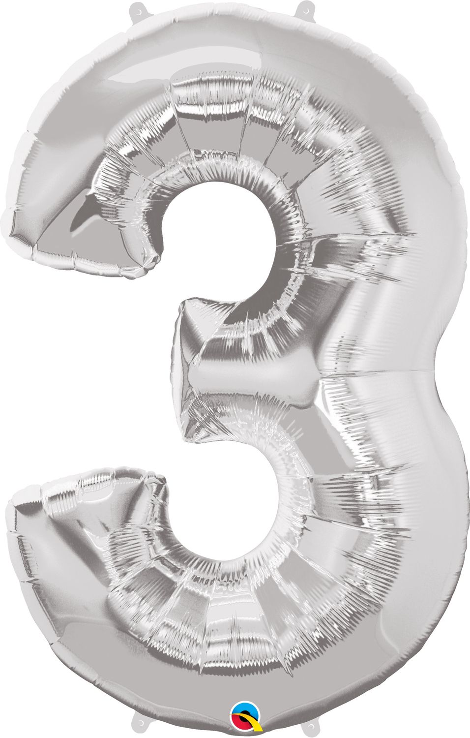 NUMBER THREE SILVER 34" BALLOON FOIL