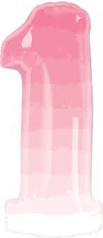 NUMBER ONE PINK OMBRE 34" BALLOON
