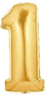 NUMBER ONE METALLIC GOLD 34" BALLOON