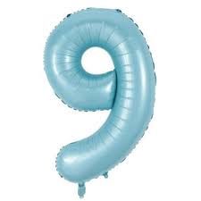 9 BABY BLUE NUMBER BALLOON