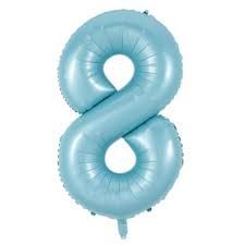 8 BABY BLUE NUMBER BALLOON 8 BABY BLUE NUMBER BALLOON
