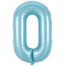 ZERO NUMBER BABY BLUE BALLOON