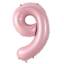 9 BABY PINK NUMBER BALLOON 9 BABY PINK NUMBER BALLOON