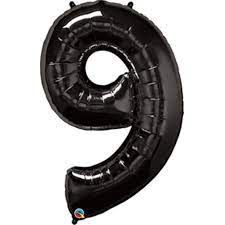 9 BLACK NUMBER BALLOON