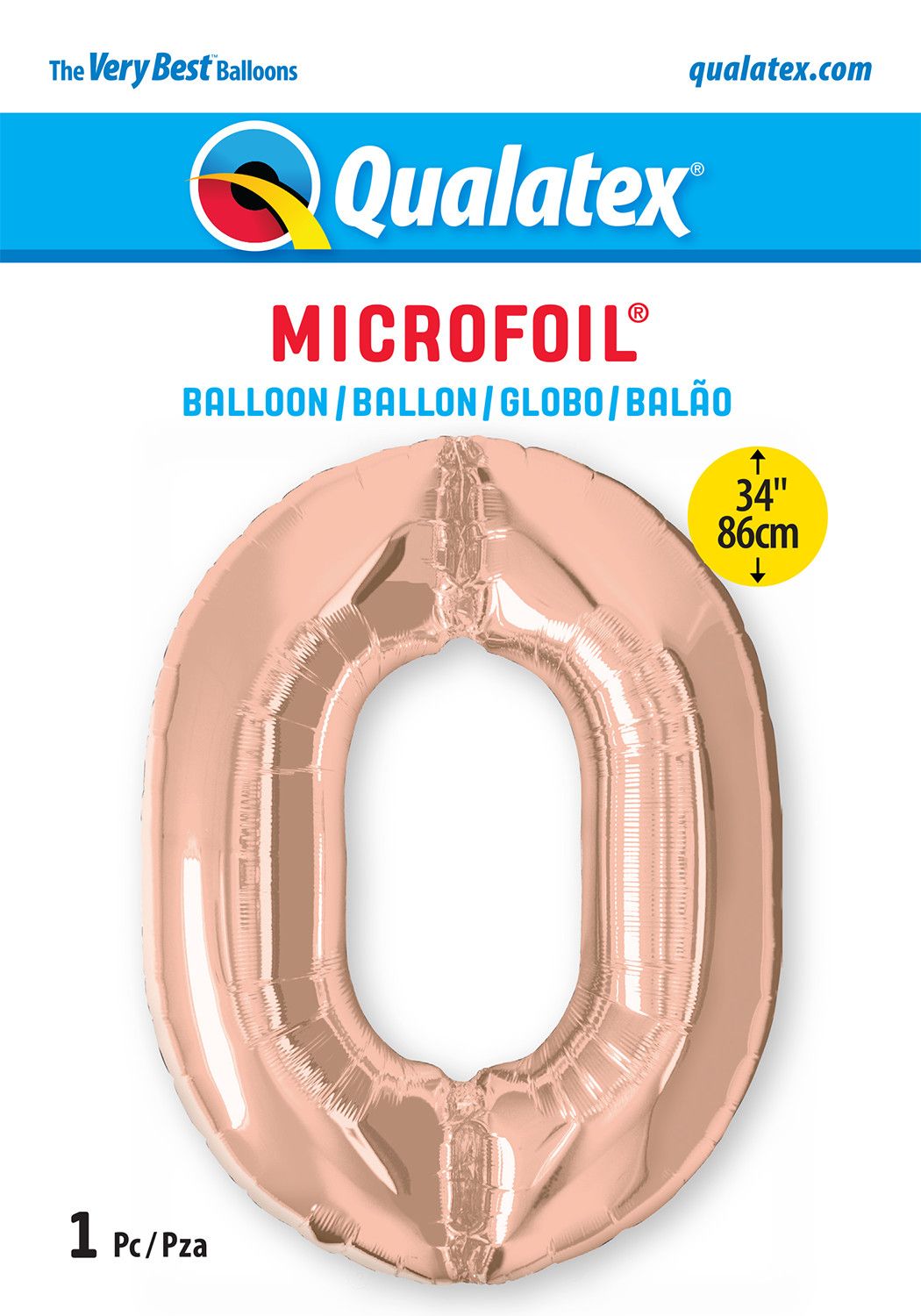 NUMBER ZERO ROSE GOLD 34" BALLOON