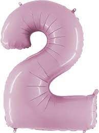 NUMBER 2 BABY PINK BALLOON