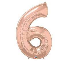 NUMBER SIX ROSE GOLD 34" BALLOON