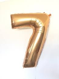 NUMBER SEVEN METALLIC GOLD 34" BALLOON