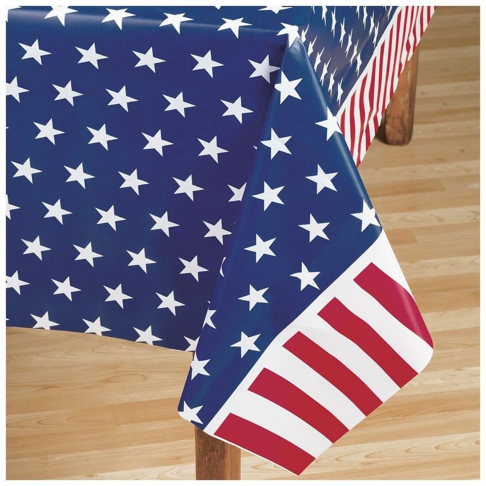 4TH OF JULY PLASTIC TABLE COVER 54X108 INC