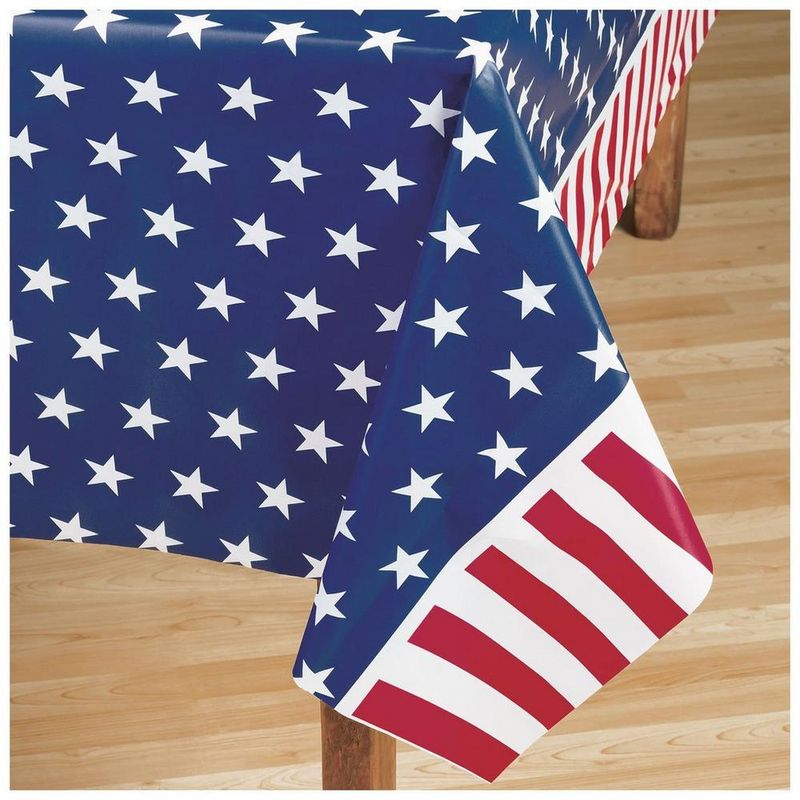 4TH OF JULY PLASTIC TABLE COVER 54X108 INC