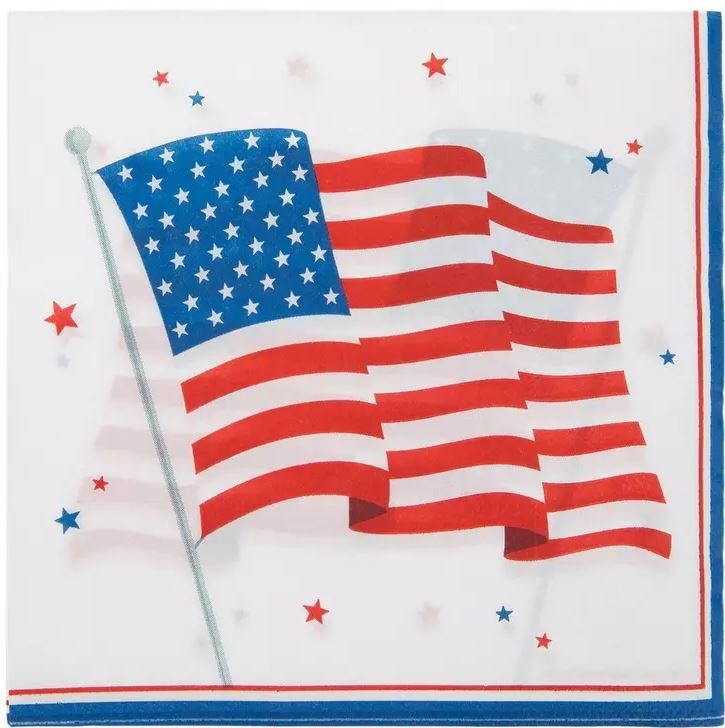 Wavy American Flag Napkins - Large