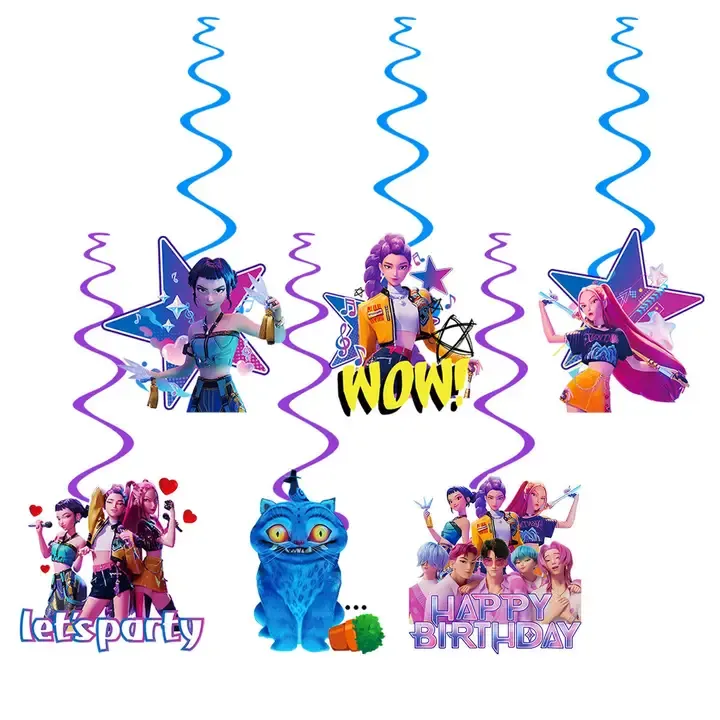 K-POP DEAMON HUNTERZ HANGING SWIRLS 6PCS