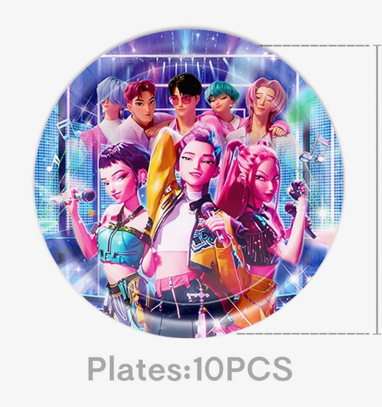 K-POP DEAMON HUNTERZ &amp; SAGA BOY BAND plates 9 inch