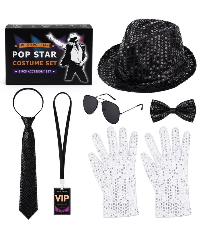 Michael Jackson pop star costume 6 pcs