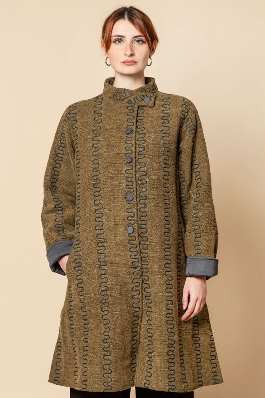 Cappotto serie Canvas, colore verde khaki