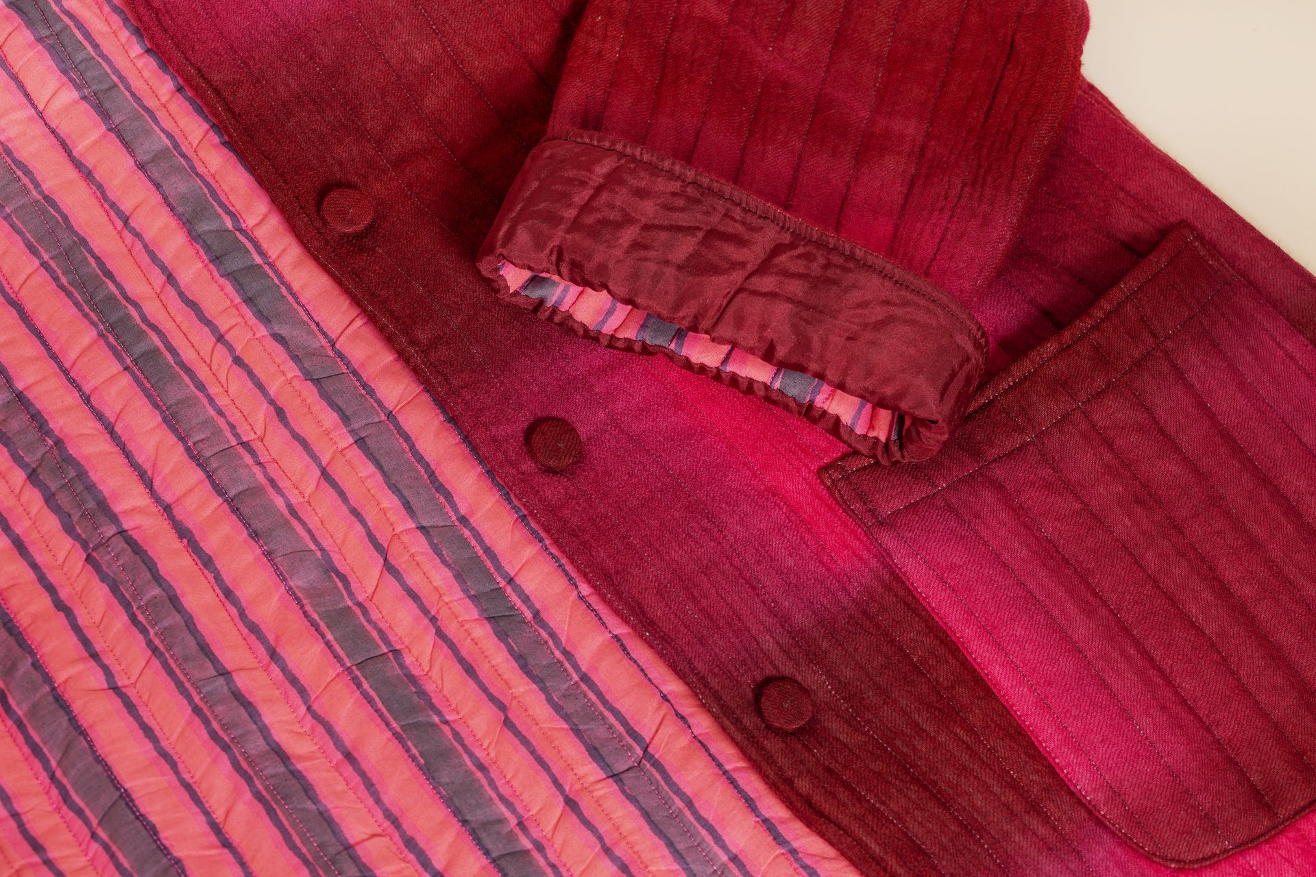 Caban tie&dye, serie lana bordeaux