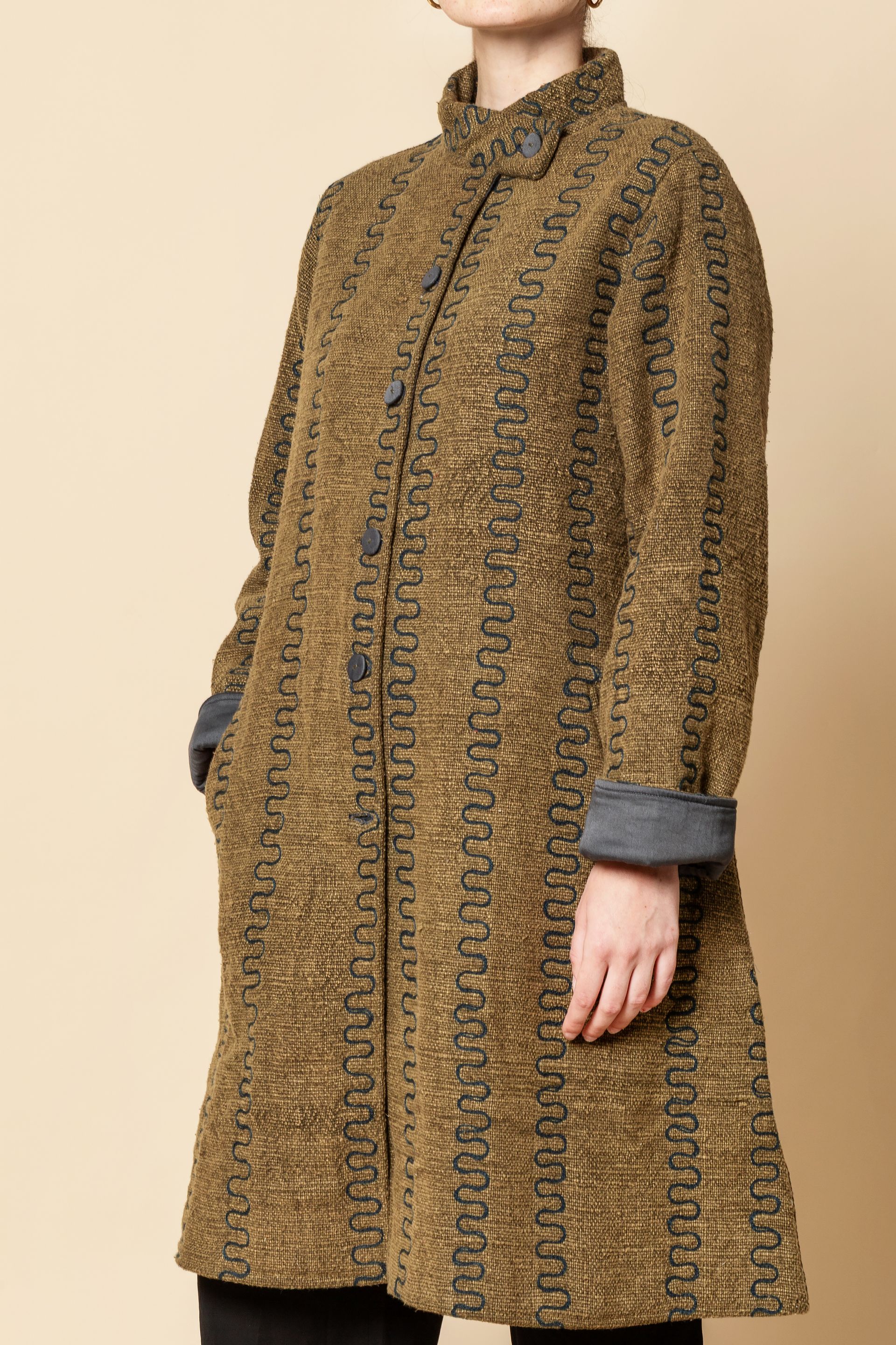 Cappotto serie Canvas, colore verde khaki