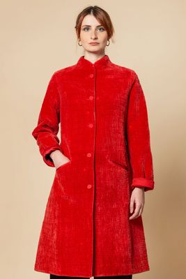 Cappotto trapuntato serie velluto colore rosso