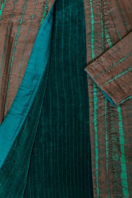 Giacca lunga collo sciallato turchese