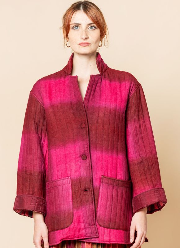 Caban tie&dye, serie lana bordeaux