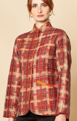 Giacca blockprint serie seta fantasia scozzese