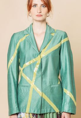 Giacca con paillettes, serie seta lime