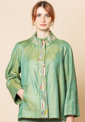 Giacca a pannelli, serie seta multicolor