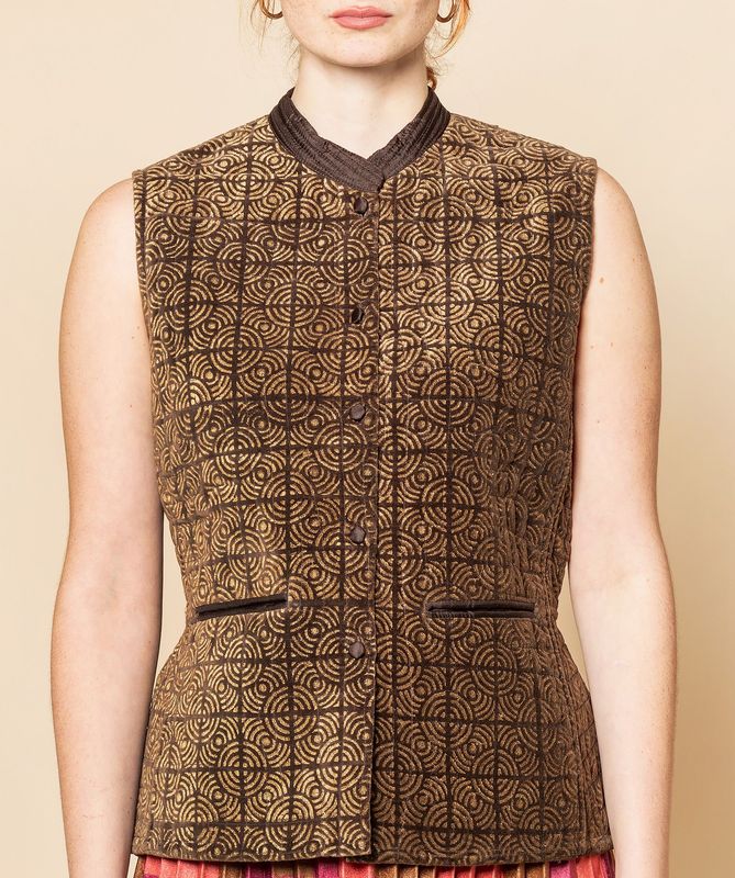 Gilet serie velluto marrone