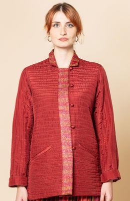 Giacca lunga, serie seta  bordeaux