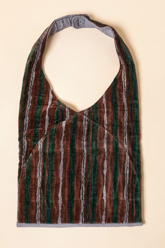 Borsa tracolla velluto block print