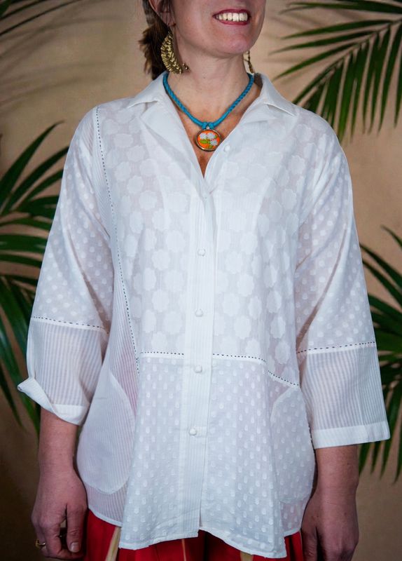Oversized White Cotton Muslin Shirt