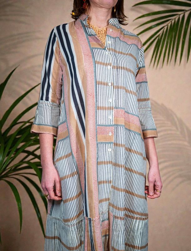 Ecru Cotton Shirt Dress