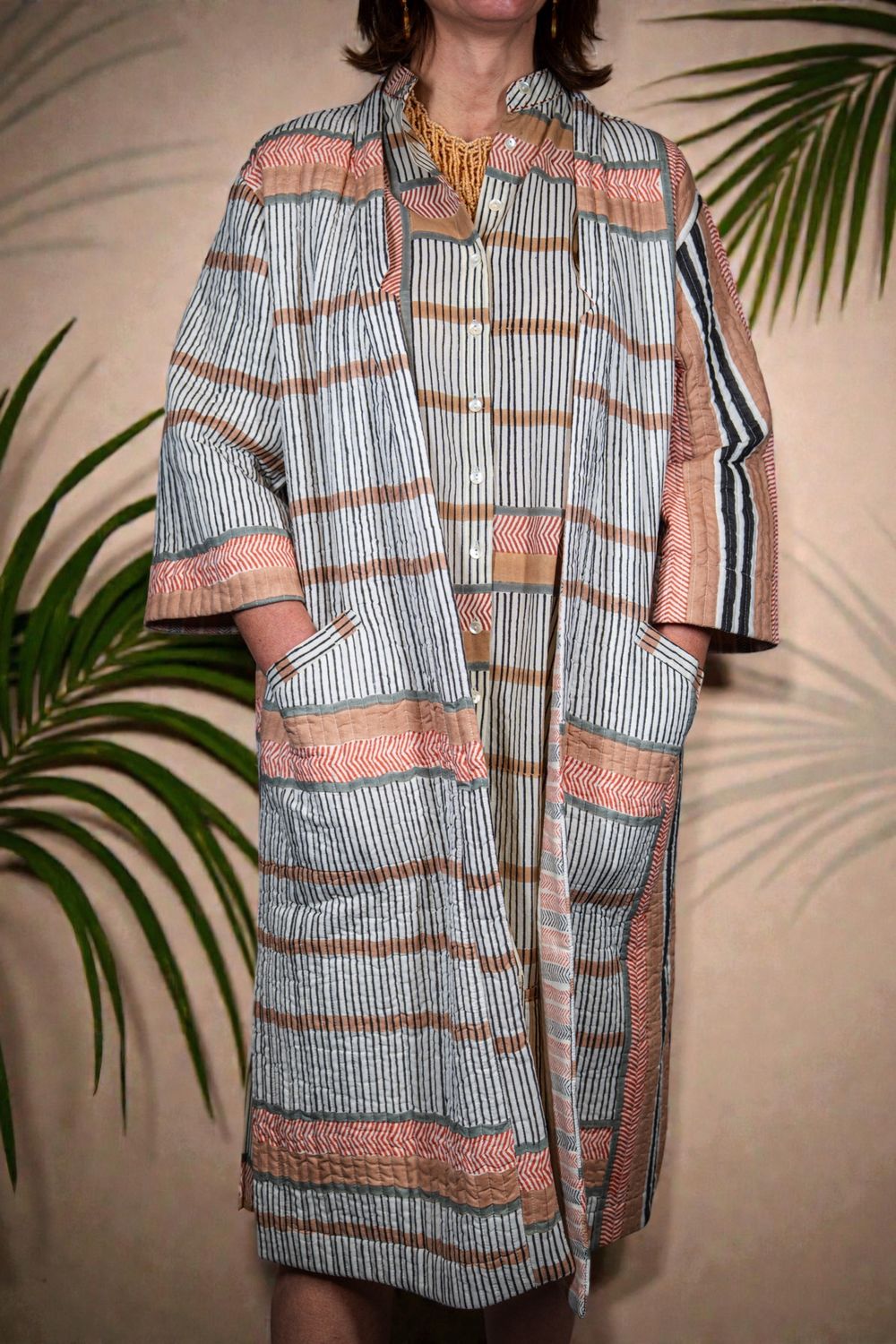 Cappottino a kimono ecrù