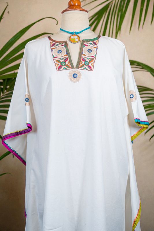White Cotton Square Kaftan White Cotton Square Kaftan