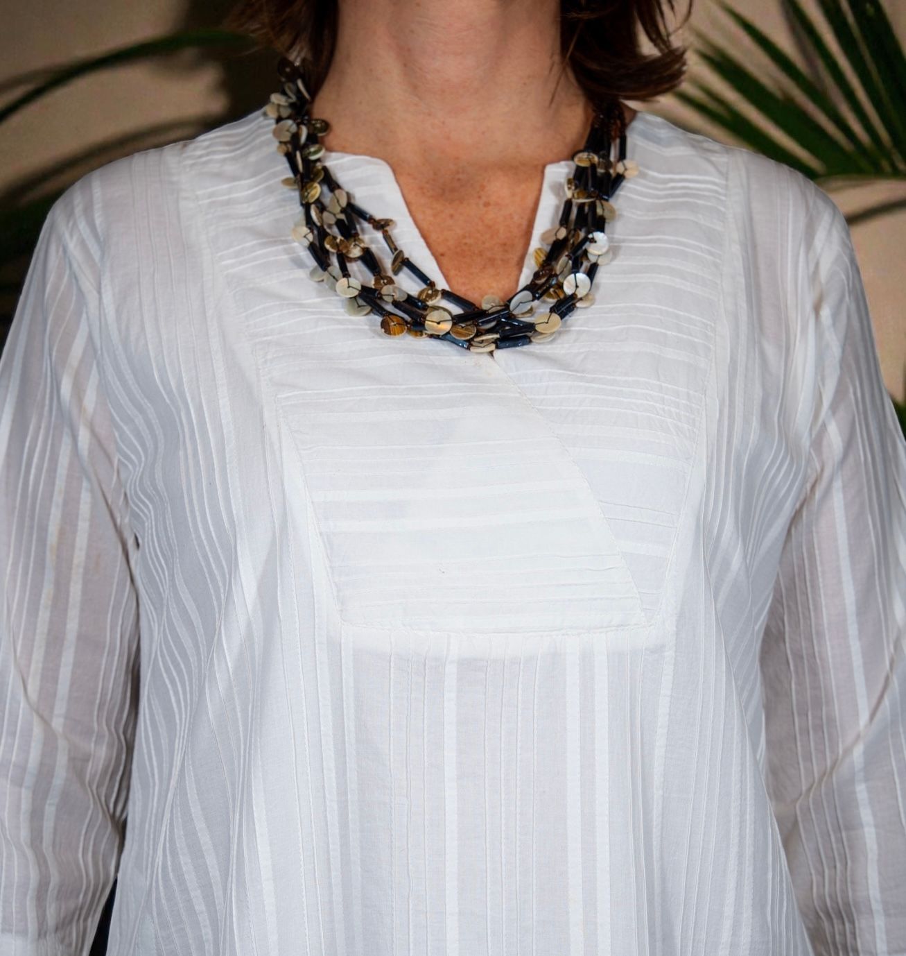 Splendido kaftano bianco in cotone