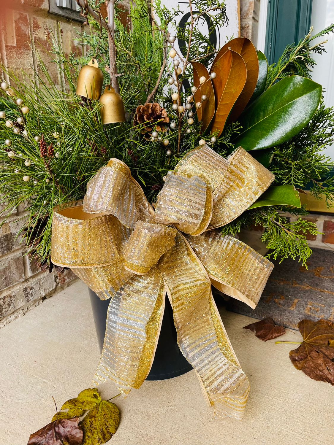 Holiday Evergreen Porch Pots