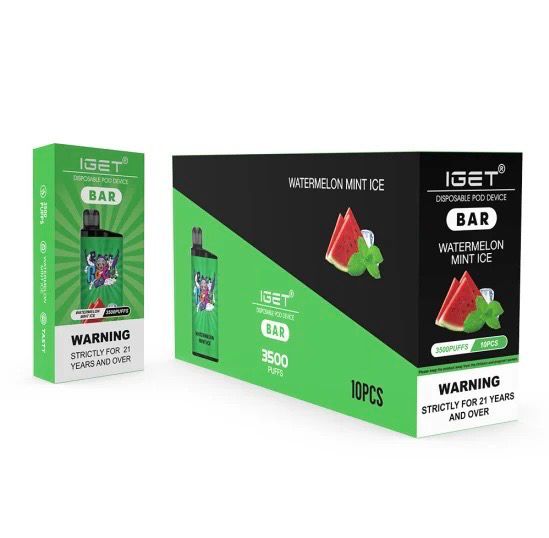 full box  IGET Bar Watermelon Mint Ice - bulk Deal
