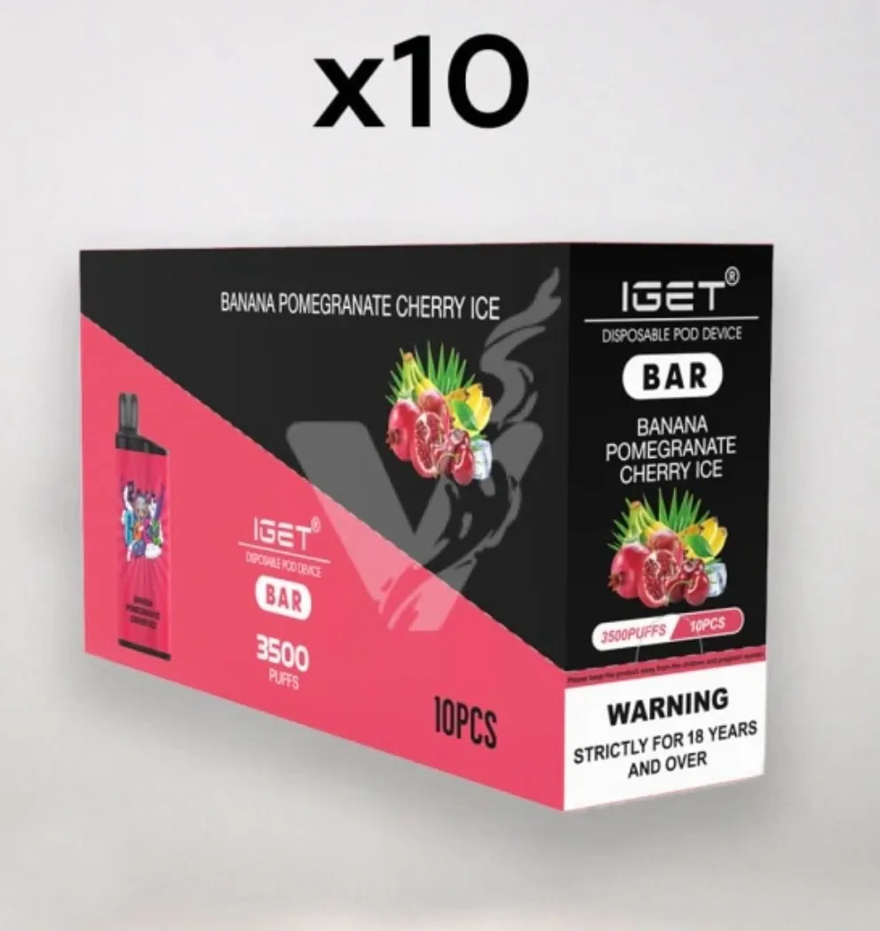full box  IGET Bar Banana Pomegranate Cherry Ice - Bulk Deal