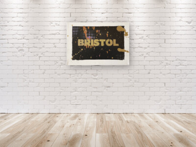 Bristol Stencil - Black with large gold splats