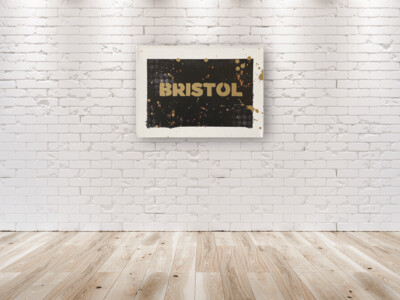 Bristol Stencil - Black with Gold Splats