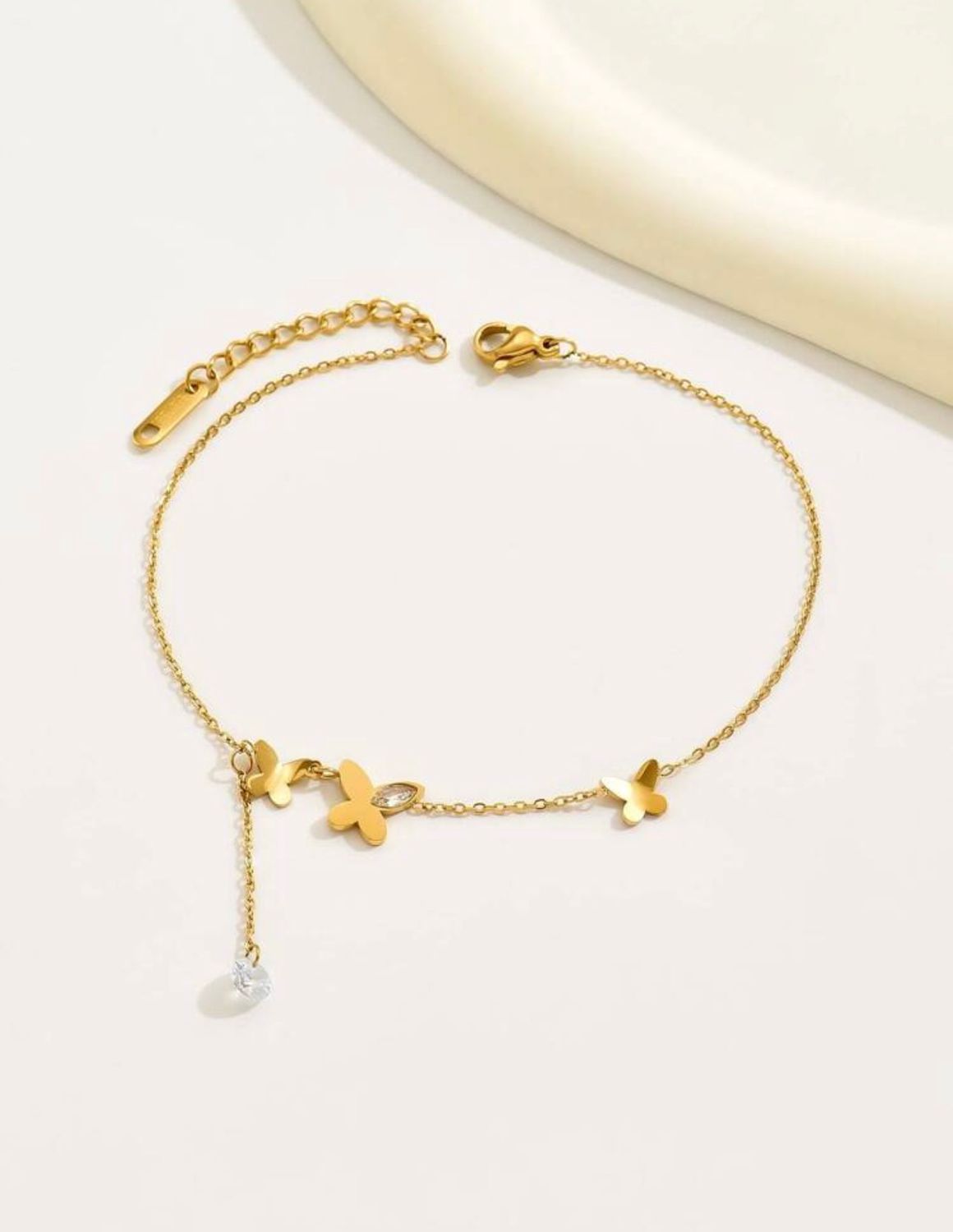 Chaîne de Cheville Papillon Cristal Chaîne de Cheville Papillon Cristal