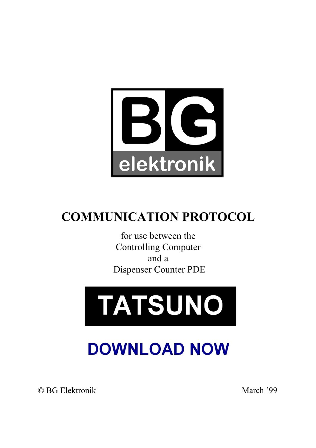 Tatsuno PDE communication protocol Download