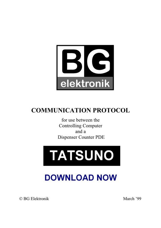 Tatsuno PDE communication protocol Download