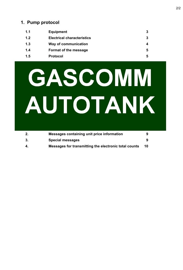 GASCOMM Autotank communication protocol Download