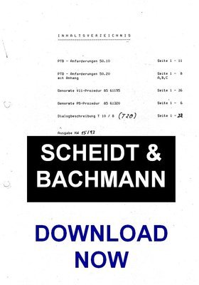 Scheidt &amp; Bachmann V11 T10, T20 communication protocol Download