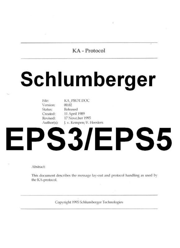 Koppens Schlumberger KA Communication Protocol EPS-5 DOWNLOAD